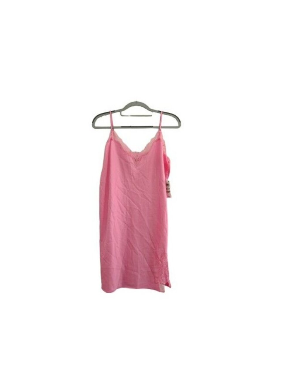 NWD I.N.C. International Concepts Lace-Trim Satin Chemise Juicy Pink Size M